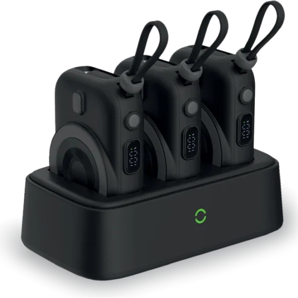 Lzel Trioenergia Station Trio Wireless Power Bank Charging Dock 1000Mah Built-In-Cable - Black