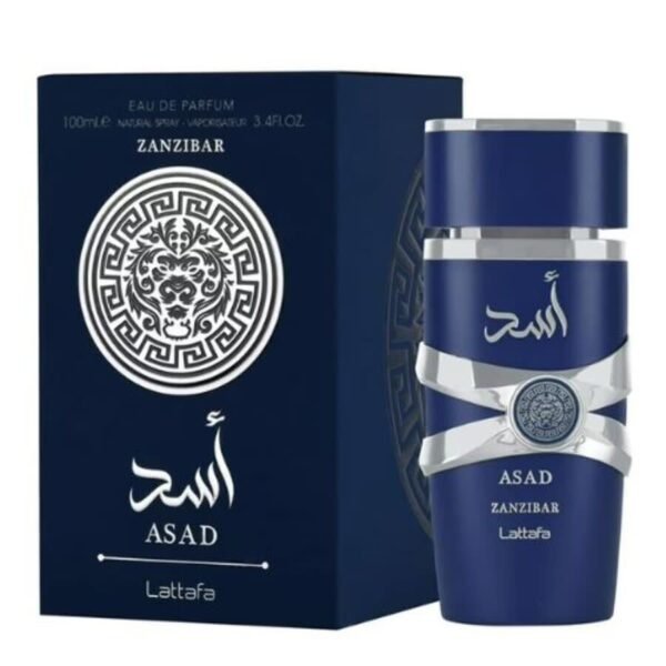 Lattafa Asad Zanzibar for Men Eau de Parfum – 3.4 oz | Aromatic Spicy Fragrance with Black Pepper, Coconut Water & Vanilla