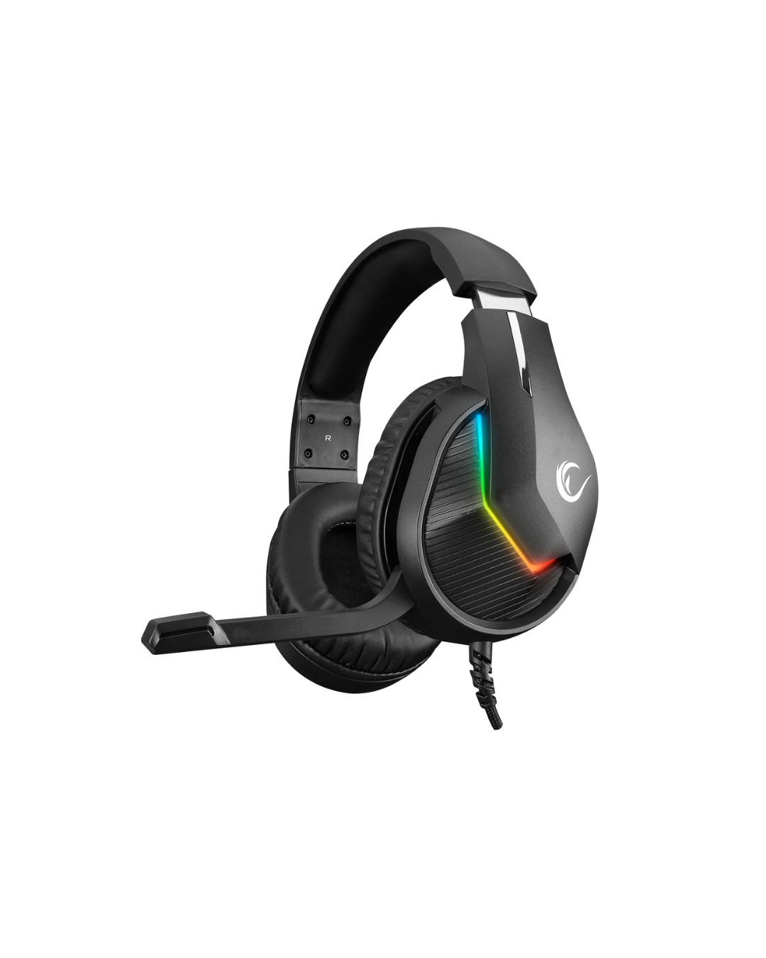 Rampage MAGE Black 7.1 Rampage MAGE Black 7.1 Surround Sound USB RGB Led , In Line control , Gaming Headset with Foldable Mic - Image 1