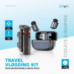 Pawa Travel Vlogging kit with Microphone & Selfie stick - Image 4