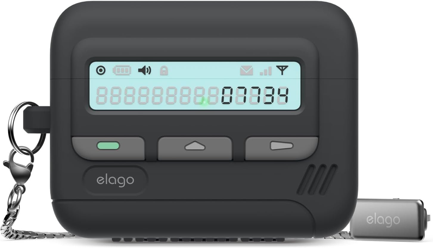 8800254480724 Elago AirPods Pro 3 Pager Case (Key Chain Included) - Black - Image 1