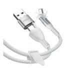 Statik PowerPivot Pro 100w Nylon Braided C-C Cable 1.8m - White - Image 2