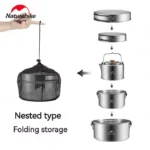 Naturehike Stainless Steel Pot Set - Image 4