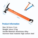 Naturehike Aluminum multifunctional outdoor hammer - Orange - Image 2