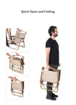 Naturehike MW02 Outdoor Folding Chair - Khaki (S) - Image 2