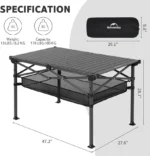 Naturehike Simple Star H01 Foldable Table - Black (120*70*73) - Image 2