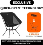 Naturehike Shanhian YL01 Lightweight Chair - Black (M) - Image 3