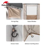 Naturehike Shower and Changing Tent - Brown (140*140*230) - Image 6
