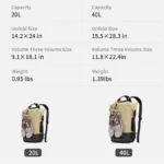 ⁦Naturehike TB03-Shimmer-TPU Wet and Dry Separation Waterproof Bag- Khaki (30L) (without shoes)⁩ - الصورة ⁦2⁩
