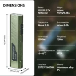 Naturehike EDC01 Portable Flashlight - 1500 Lumens - Gun Color - Image 9