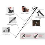 Naturehike Sunlit Trek Pro Three-Section 7075 Aluminum Alloy Trekking Pole- Teal Grey (61-135CM) - Image 3