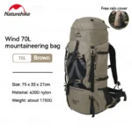 ⁦Naturehike Mountaineering Bag - Antler Brown (70+5L)⁩ - الصورة ⁦2⁩