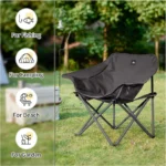 Naturehike Gathering X-Shaped Chair (Armrest Version) -Black Grey - Image 4