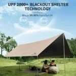 Naturehike Cloud Skies Awning Canopy Lite - Dark Brown Hexagon Vinyl-S (400*292) - Image 3