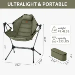 Naturehike YL11 Outdoor Folding Rocking Chair - Olive - Image 2