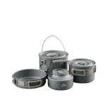 Naturehike Wild Trekkin Aluminium Alloy Pot Set - Dark Grey (4pcs)