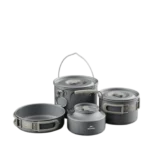 Naturehike Wild Trekkin Aluminium Alloy Pot Set - Dark Grey (4pcs)