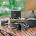 Naturehike Wild Trekkin Aluminium Alloy Pot Set - Dark Grey (4pcs) - Image 2