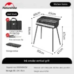 Naturehike Vertical Barbecue Grill - Black (80*48*84) - Image 2