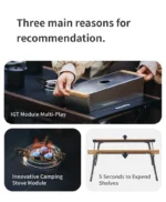 Naturehike Square Fold IGT Quick Opening Folding Table - Black(88*44*42-62) - Image 3