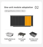 Naturehike Square Fold IGT Quick Opening Folding Table - Black(88*44*42-62) - Image 2