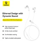 (TS) Baseus Encok CZ20 Wired Earphones - Moon White - Image 8