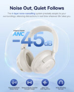 Baseus Bass BH1 NC Wireless Noise Cancelling Headphones - Starlight Off-White - Image 5
