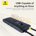 Baseus Dual Fast Charging 6-in-1 HUB - Cosmic Black - Image 8