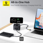 Baseus MagPro II 7-in-1 HUB Magnetic Wireless Charging 15W - Cosmic Black - Image 12