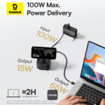 Baseus MagPro II 7-in-1 HUB Magnetic Wireless Charging 15W - Cosmic Black - Image 8