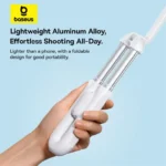 Baseus TechShot Dual-Support Phone Selfie Stick - Moon White - Image 12