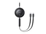 (TS) Baseus Free2Pull Mini 2-in-1 Retractable Fast charging Cable USB-C to C+C 100W 1.2m - Cosmic Black - Image 3