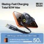 (TS) Baseus PrimeTrip VR2 Car Charger with Retractable Cable C+C 45W - Cosmic Black - Image 3