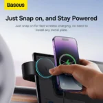 Baseus PrimeTrip C02 Pro Magnetic Wireless Charging Car Mount 15W - Cluster Black - Image 6