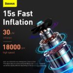 (TS) Baseus Super Mini Inflator Pump - Black - Image 8