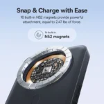 (TS) Baseus EnerFill FM11 Magnetic Wirless 15W Power Bank with Built-in USB-C Cable 10000mAh 30W - Cosmic Black - Image 5