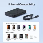 (TS) Baseus EnerFill FM11 Magnetic Wirless 15W Power Bank with Built-in USB-C Cable 10000mAh 30W - Cosmic Black - Image 7