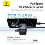 (TS) Baseus PicoGo AE11 GaN Fast Charger 1C 45W - Cosmic Black - Image 6