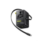 (TS) Baseus EnerCore CG11 6-in-1 Universal Travel Adapter with Retractable Cable 70W - Cosmic Black