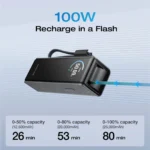 EcoFlow RAPID Power Bank (25,000mAh, 170W, 100W Built-In and Retractable Cables) - Silver - Image 6
