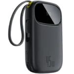 (TS) Baseus EnerFill FC31 Qpow3 Digital Display Power Bank with 2 Built-in USB-C Cables 10000mAh 45W - Cosmic Black - Image 2