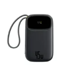 (TS) Baseus EnerFill FC31 Qpow3 Digital Display Power Bank with 2 Built-in USB-C Cables 20000mAh 45W - Cosmic Black - Image 3