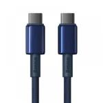 (TS) Baseus Tungsten Gold Fast Charging Cable USB-C to USB-C 100W 1m - Blue - Image 2