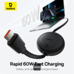 (TS) Baseus Free2Pull Mini Cable USB-C to USB-C 60W 1m - Cluster Black - Image 4