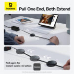 (TS) Baseus Free2Pull Mini Cable USB-C to USB-C 60W 1m - Cluster Black - Image 6