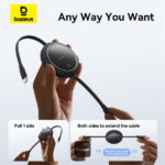 Baseus Free2Pull Retractable Charging Cable USB-C to iP 20W 1m - Cluster Black - Image 6
