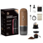 (TS) iCafilas 2-in-1 Portable Espresso Maker with Heating - Brown - Image 2