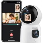 * ZOSI PT Indoor Camera with Screen Dual Lens 3MP + 3MP