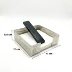 Elegant Square Tissue Holder with Wooden Handle