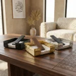 Elegant Square Tissue Holder with Wooden Handle - Image 7